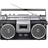 Silva Schneider PCR 1980 BT Tragbarer Retro-Kassettenrecorder mit Bluetooth und Recording Funktion