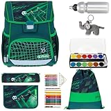 Herlitz Schulranzen Jungen Mädchen Tornister Kinder Ranzen Schultasche Schulmappe Schule leicht mit gefülltem Mäppchen Loop Plus, 8 Teile Set +efk v (Game Changer 6249 (Fußball))