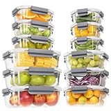 GENICOOK 24 Stück Glas Frischhaltedosen mit Deckel Glas Vorratsdosen Set für Lebensmittel,Glas Meal Prep Boxen,Glas Aufbewahrungsbehälter Luftdichte Glas Lebensmittelbehälter für Küche