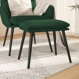 LVHUIDEH Kleiner Fußhocker, Rechteckige Fußablage Hocker mit Gepolstertem Sitz und Metallbeine, Moderne Ottomane Fußstütze für Wohnzimmer Schlafzimmer Sessel, 45 x 29.5 x 35 cm, Stoff