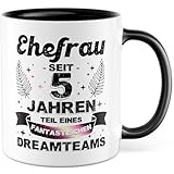 Tasse Hochzeitstag Personalisiert Geschenk Ehefrau seit Zahl Personalisierbar Jahren Teil eines fantastischen Dreamteams Kaffeetasse Ehe Jahrestag Geschenkidee für Ehefrau Partnerin Jubiläum