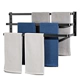 Handtuchhalter Schwarz, SAYAYO Handtuchstange Multilayer Gästehandtuchhalter Wandmontage Dreifach Badetuchhalter für Badezimmer und Küche 64CM