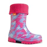 DEMAR Kinder Gummistiefel gefüttert TWISTER LUX (32/33, Herzen)