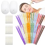 Ohrenkerzen zur Reinigung Ohrenschmalz, Ohrenkerzen, Ohrenschmalz Entferner Kerzen, Ohrkerzen, mit 32 Bunte Ohrkerzen Kit 8 Verschiedene Düfte, 16 Schutzscheiben und 30 WattestäBchen