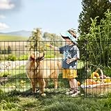 Thealyn Gartenzaun, 5 Paneele, rostfreies Metall, für Hunde, Haustiere, Tierbarriere, Gartenzaun, Bordüre für Hof, Terrasse, Blumenbeet, 101 cm H x 71 cm B (5 Paneele, Länge 3,5 m)