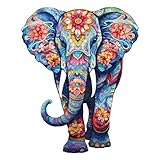 Holzpuzzle Erwachsene, 210 Teile Elefant Holz Puzzle Erwachsene, 27.3x34cm Wooden Puzzle, Unregelmäßige Einzigartige Puzzle, Holzpuzzle Tierform, Holz Puzzle Mit Geschenkbox Aus Holz