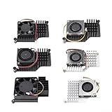 Aluminium-Kühlkörper mit einstellbarer Geschwindigkeit für PWM-Lüfter und Wärmematte für Raspberry Pi 5 für verbesserte Kühlleistung (4010-Lüfter)