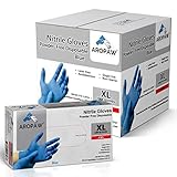 Nitril-Handschuh-Etui, Einweghandschuhe, 4 ml, bequem, puderfrei, latexfrei, 10 Boxen, 1000 Handschuhe (extra groß)