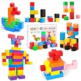 AQXONG 48Pcs Magnetische Bausteine Spielzeug, Magnetisches Bauspielzeug, Puzzle Baustein, Magnetisches Konstruktions Spielzeug für Kinder, Geeignet für Jungen und Mädchen ab 3 Jahren
