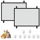 2 Stück Hunde Türschutzgitter 110 x 77 cm Treppenschutzgitter Ohne Bohren Haustiere Kinderschutzgitter mit 8 Klebehaken Hundebarrieren Hunde Türschutzgitter für Innen Und Außenbereich