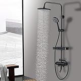 CWCQGH Schwarz Dusche Thermostat Wasserhahn Digital Screen Ventil Wand Halterung Dusche Kopf W/Hand para Badezimmer Dusche Sets
