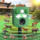 BNEHHOV Katzenschreck Ultraschall, Solar Katzenschreck für Garten mit Blitzlicht, Katzenvertreiber mit PIR-Bewegungssensor, zur Vertreibung von streunenden Katzen, Hunde, 5 Abschreckungsmodi