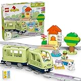 LEGO 10427 DUPLO Interaktive Abenteuer-Eisenbahn – Lernspielzeug, Zug mit Lichtern & Geräuschen, Eisenbahn-Spielset, Geschenkidee für Kinder ab 2 Jahren