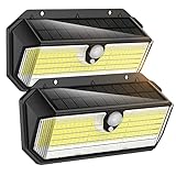 Solarlampen für Außen, [2 Stück] AISUTHA 282 LED Solarleuchten für Außen 2600 Lumen Superhelle Solarleuchte mit Bewegungsmelder, 3 Modi Solarlampe IP65 Wasserdichte Wandleuchte für Garten Terrasse