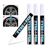 PAYFULLY 4 Stück Reifenstift Weiß Wasserfest, Auto Reifenmarkierungsstift, Auto Reifen Stift Weiß, Auto Reifenmarker Reifen Lackstifte für Auto Motorrad Reifen
