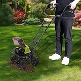 Elektronische Bodenfräse 1600W, Gartenfräse Elektrofräse mit 36cm Arbeitsbreite 18cm Arbeitstiefe, Bodenfräse für Gartenböden, Rasenfläche udn Acker