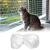 Katzennetz für Balkon Transparent 6 x 3m Katzenschutznetz aus Nylon 2.5cm Maschen Balkonnetz für Katzen Ohne Bohren Zuschneidbar UV-beständig und Wetterfest für Balkone Terrasse, Sicherheit für Katzen
