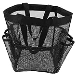 KICHOUSE Mesh-Aufbewahrungstasche hängend Reisen Sie Toilettenartikel Tragetasche klein Beutel nass tragbare Dusche Mesh-Handtasche Strandspielzeug Mesh-Strandtasche Badetasche Netz Schwarz