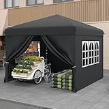 YITAHOME Pop up Pavillon 3x3m mit 4 Seitenteilen,Faltbar Gartenzelt Partyzelt,Camping Pavillon Anti-UV50 Höhenverstellbaren für Outdoor Hochzeit Garten Camping Party,schwarz