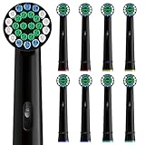 8 Stück Aufsteckbürsten Kompatibel mit Braun Oral B Elektrische Zahnbürsten Ersatzbürsten Zahnbürstenköpfe für Oral B Professional Care und Vitality Pro Smart Genius (Schwarz)