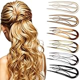 6 Stück U-förmige Haarnadeln, Französische Haarspangen große Harz-Doppeleinlage U-förmige-Haarspangen Vintage Hairpin Clip für Frauen-Styling-Haar-Accessoires Weihnachtsgeschenke Haar-Styling-Hilfen