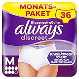 Always Discreet Inkontinenz-Höschen Plus für Frauen, M, 36 Höschen, Verhindert Auslaufen Und Gerüche, Angenehm Und Kaum Spürbar