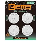 EEMB LIR2025 Wiederaufladbarer Akku mit 4 Stück 3,7 V Lithium-Ionen-Knopfzellenbatterien, 45 mAh, für Auto-Fernbedienung, Schlüsselanhänger-Uhr (4)