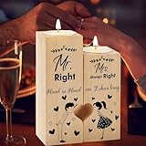 Herzförmiger Kerzenhalter,Freundinnen Geschenk,Mr und Mrs Verlobungsgeschenk für Beide,Hochzeitsgeschenke für Brautpaar, Mr und Mrs Verlobungsgeschenk für Beide, Jahrestag Geschenk zur Hochzeit