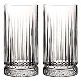 Pasabahce 520015 Longdrink Glas im Retro-Design und Kristall-Look, für Cocktail, Saft, Wasser, Drinks, Schwerer Highball, H ~15 cm, V ~445 ml, 2 Stück