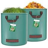 Diealles Shine 2X 272L Gartenabfallsack, Gartensack mit 4 Griffe, Selbststehend, Wasserdicht, Laubsack Haltbar Korrosionsbeständig für Gartenabfälle und Grünschnitt, Grün