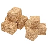 Toyvian 8 Stücke Strohballen Heuballen Futterset Spielzeug Bauernhof Zubehör Hamster Kaninchen Meerschweinchen Stroh Puppenhaus Zubehör Mini Gartenwerkzeug Micro Landschaft Miniatur Deko