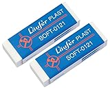 Läufer 69806 Plast Soft 0121 Radiergummi, sehr weicher Kunststoff-Radierer, besonders papierschonend, Blisterkarte enthält 2 Radiergummis