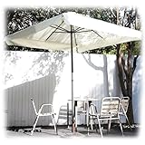 ZYXQQJ 200×200cm Quadratischer Gartenschirm Sonnenschirm Balkon Schirm Wasserdicht Bastschirm Für Strand Außenbereich Markt Hof Pool(Beige)