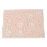 SUAVER Katzenstreu-Matte PVC Vorleger für Katzentoiletten, 30 x 40 cm (Beige)