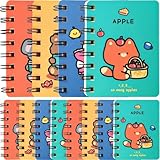 Healvian Tragbare Kleine Notizblöcke A7 12 Stück mit Spiralbindung Abreißbare Seiten und Cartoon Tiermotive für Schule und Büro