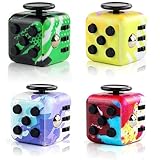 Steemjoey 4PCS Fidget Toy Cube, Anti-Stress Würfel Spielzeug, Stressabbauendes Purple Sinnesspielzeug für Erwachsene und Kinder zum Abbau von Ängsten