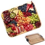 Servierplatte Aus Holz– 38x28cm Käseplatte Set Mit Deckel – Robust & Nachhaltig, Ideal Für Käse & Snacks, Tragbare Holzküchenware, Küchengerichte Für Party, Picknick, Camping, Küche