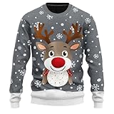 Wikinger Pullover Herren - Weihnachtspullover Mit Rundhalsausschnitt Und Print Für Damen Und Herren Festliches Grafik T Shirt Für Die Feiertage