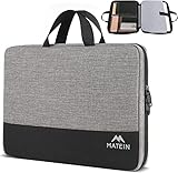 MATEIN Laptoptasche 15.6 Zoll, Laptop Hülle 15,6 Zoll Wasserdicht, Mit Griff,Geeignet für Männer und Frauen, Laptop Tasche Kompatibel mit HP, Dell, Acer, Asus und mehr, Gra