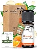rooted.® BIO Orangenöl 10ml [100% NATURREIN] - Echte Orange - Citrus sinensis - Ätherisches Öl für Aromatherapie, Duftlampe, Diffusoren, Raumduft, Duftkerzen und -Seifen