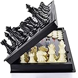 OkidSTEM 3 In 1 Magnetisch Schachspiel Damespiel Backgammon Brettspiel Set mit Klappbrett Reisespiele