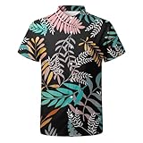 Sommer Hawaii Hemd Männer, Herren Hemd Kurzarm 80er Jahre Hawaii Festival Sommer Outfit Strand Hemden Sommerhemd Muster Kurzarmhemd Regular Fit Hawaiihemd Beach Urlaub Reise Hawaii Hemden