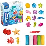 LETTERASHQP 18 Stück Knete Zubehör Knetwerkzeug Knete Zubehör Set ab 2 3 4 Jahre Kinder Knete Zubehör DIY Knetwerkzeug Unterwasserwelt Plastilin Werkzeuge Kinderspielzeug Knete Zubehör Set für Kinder