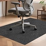 Bürostuhl Unterlage Dunkelgrau, 90 x 120 cm, Stuhlmatten, Bodenschutzmatte Bürostuhl, mit Kratzschutz, Wasserfest, Schneidbar, für Bürostühle, Schreibtischstühle und Homeoffice (Schwarz)