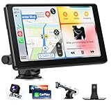 Alpinetech 2025 Neuestes 9 Zoll Carplay Display & Tragbares Android Auto Display, Car Play Display mit Rückfahrkamera GPS Navigation Bluetooth Mirror Link AUX FM Siri, Buddy Display für All Vehicles