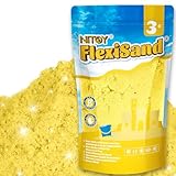NiToy FlexiSand Spielsand, 1 kg, trocknet nie aus, lustig für Kinder ab 3 Jahren, Nachfüllpackung für sensorisches Sandkasten-Spielzeug, ideal zum Formen, Drücken und Formen (gelb)