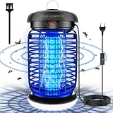 seenlast Insektenvernichter elektrisch, Mückenlampe 4200V Fliegenfalle mit 15W UV + 9W LED Mückenfalle elektrisch, IPX4 wasserdicht, Mückenabwehr für drinnen/draußen (3m Kabel)