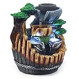 Indoor-Wasser-Brunnen Ornament,Zimmerbrunnen Wasserfall Tischbrunnen Ornament, Mini-Wasserfall-Brunnen Ornament Verdeckte Anordnung, stabile Basis
