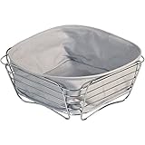 Kesper 90881 Brot- und Obstkorb aus Edelstahl in grau, Edelstahl, Silber/Grau, 26 x 26 x 11 cm