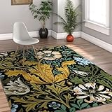Teppich mit Blumenmuster, waschbar, groß, Vintage-Blumenteppich, 160 x 220 cm, orientalischer Stil, Dekoration für Wohnzimmer